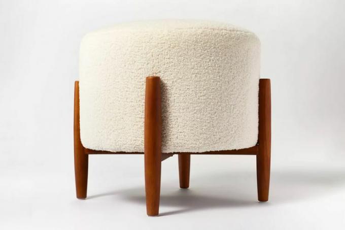 Target Threshold designet wStudio McGee Elroy Faux Shearling Round Ottoman