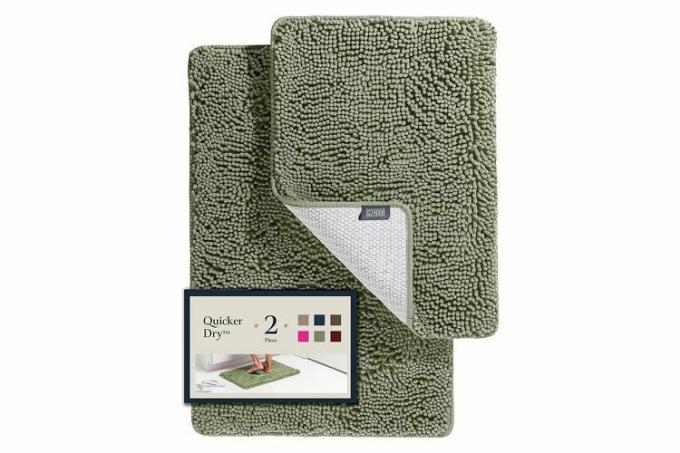 Amazon BELADOR baderomstepper sett 2 deler - plysj bademattesett Hurtigtørkende myk Chenille badematte med gummibakside, absorberende badeteppesett, vaskbare badetepper for bad - Badematter 24x17 + 30x20