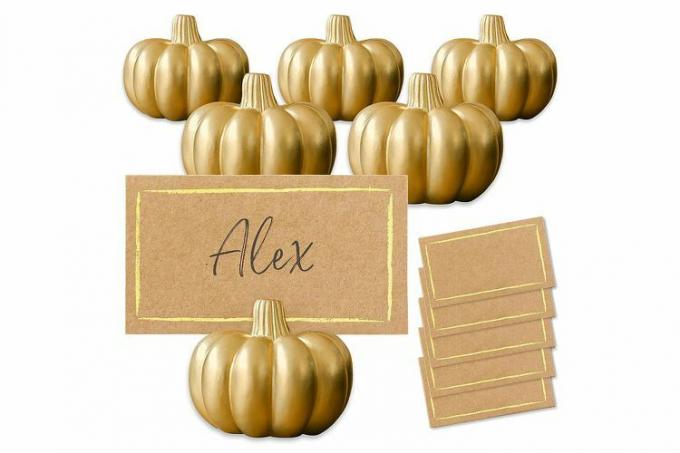 Amazon Kate Aspen Fall Decor Mini Gold Pumpkin Place Card Holder