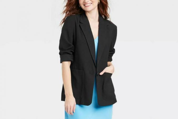 Target A New Day Kvinners Relaxed Fit Essential Blazer Black