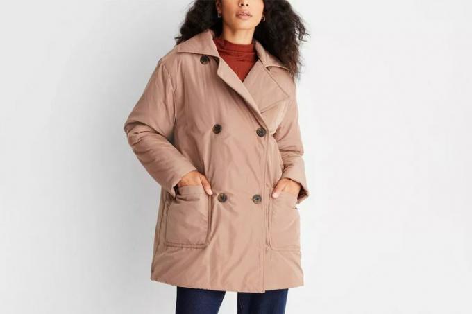 Target Future Collective med Reese Women's Notched Lapel Double Breasted Puffer Coat