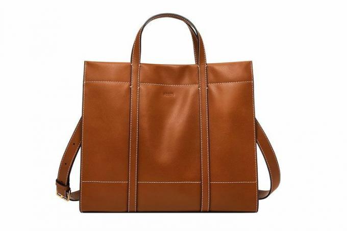 Amazon Fossil Dame Carmen Leather Shopper Tote Purse Håndveske for kvinner