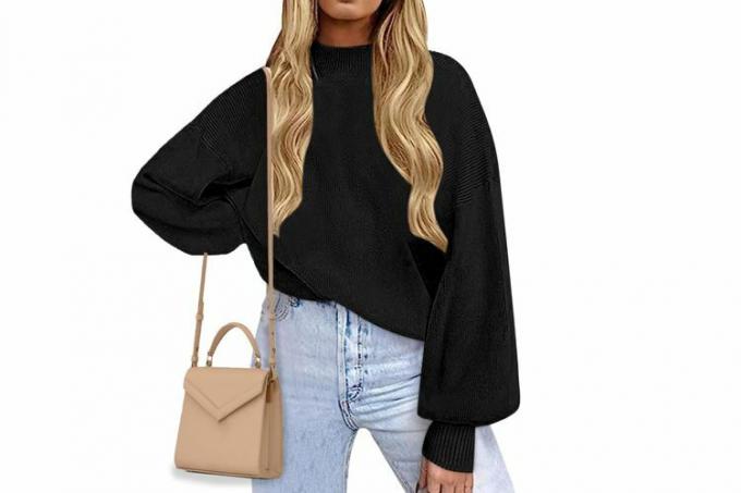 Oktober Amazon Prime Day Gentlewarm Mock Neck Lang lanternermet Oversized genser