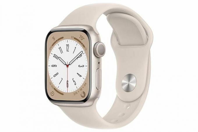 Amazon Apple Watch Series 8 [GPS 41 mm] Smart Watch wStarlight aluminiumsdeksel med Starlight Sport Band