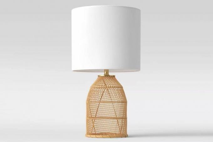 Target Rattan Diagonal Weave Bordlampe Tan - Opalhouse