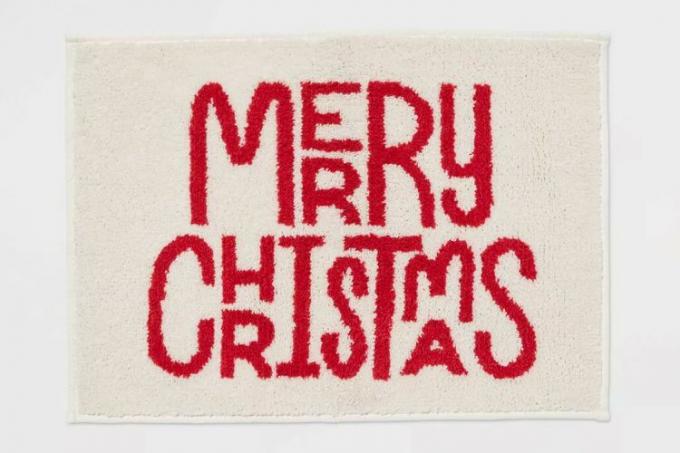 Target Wondershop Merry Christmas Bath Rug Cream