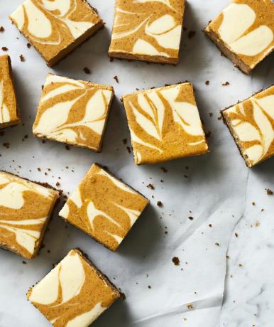 Pumpkin Swirl Cheesecake Bars