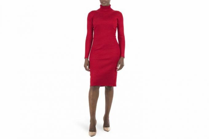 Nordstrom Rack Nina Leonard Turtleneck Ribbed Midi Sweater Dress