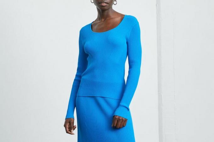 Everlane The Ribbed Scoop-Neck genser