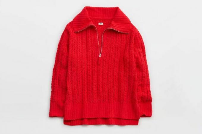 Aerie Cable Car Quarter Zip Genser