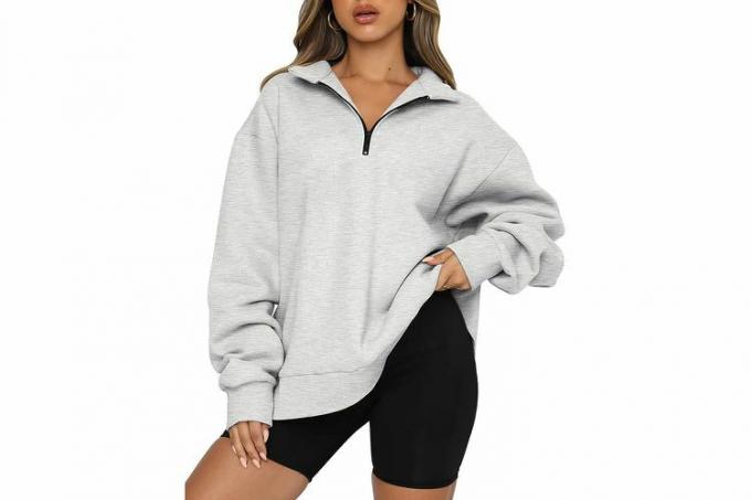 Trendy Queen Dame Oversized Half Zip Pullover