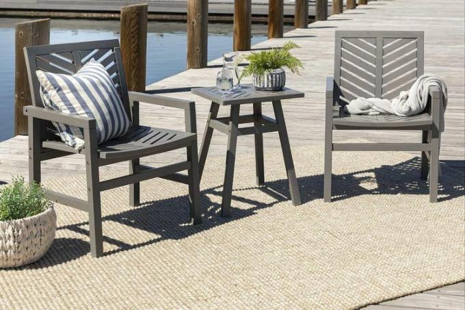 Amazon Walker Edison Outdoor Wood Chevron Patio Møbelsett 