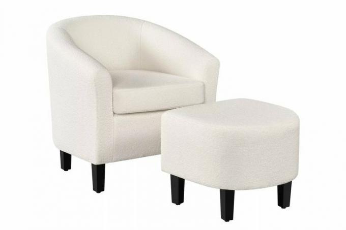 Target Yaheetech Contemporary Boucle Barrel Chair og Ottoman