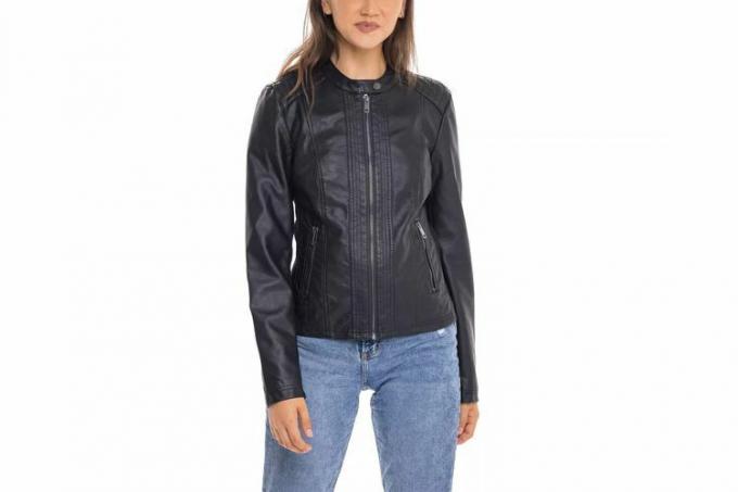 Target Scuba Moto Biker-jakke i imitert skinn for kvinner - S.E.B. Av SEBBY