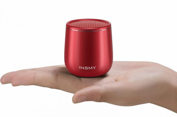 Amazon INSMY Liten Bluetooth-høyttaler, Vanntett Mini Bærbar Trådløs Høyttaler, Punchy Bass Rich Audio Stereo Paring, Håndholdt lommestørrelse, innebygd mikrofon for fotturer Sykling Gave bærbar PC-nettbrett