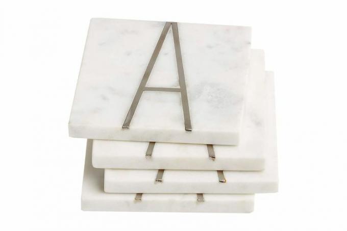 Crate & Barrel Marmor Monogram Coasters