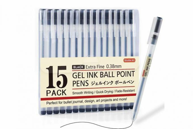 Amazon Shuttle Art Gel Ink kulepenner, 15 pakke svart japansk stil 