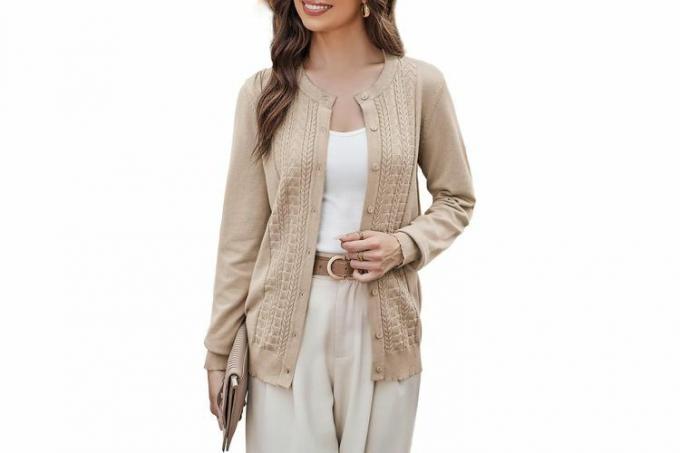 Amazon October Prime Day GRACE KARIN Klassisk langermet strikket cardigan for kvinner