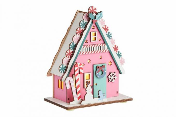 World Market Laser Cut Wood Candy House LED Light Up Decor