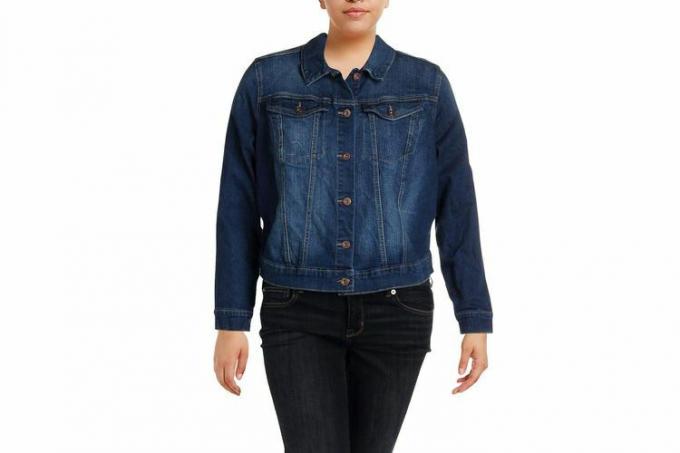 Amazon Jessica Simpson Dame Pixie Light Wash Denimjakke med frontlomme