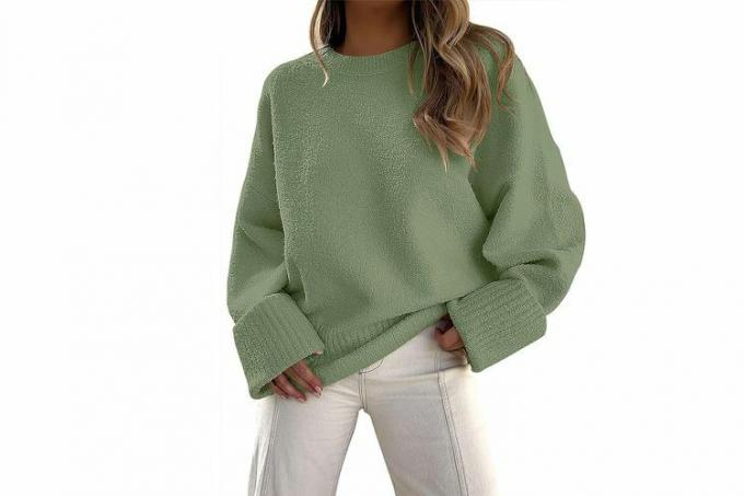 Amazon ANRABESS kvinners rund hals med lange ermer Oversized Fuzzy Knit Chunky 