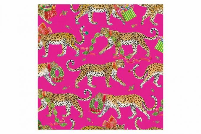 Container Store Caspari Pink Leopards innpakningspapir