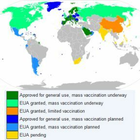 Verdenskart over vaksinerte mennesker