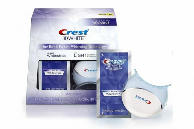 Oktober Amazon Prime Day Crest 3D Whitestrips med lys, tannblekingsstripsett, 20 strips