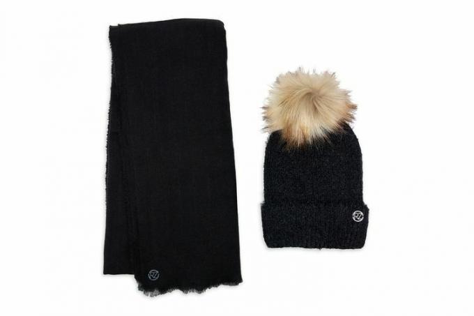 Walmart Rachel Zoe Brand Dame Fuzzy Rib strikket skjerf og lue Style Hat 2-delt sett