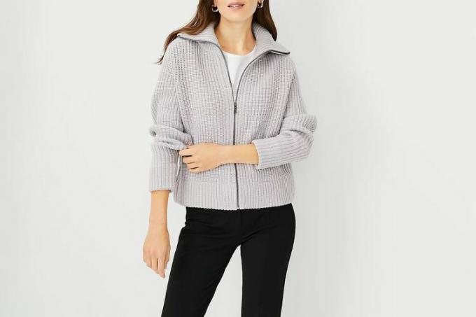 Ann Taylor Ribbed Zip Jacket