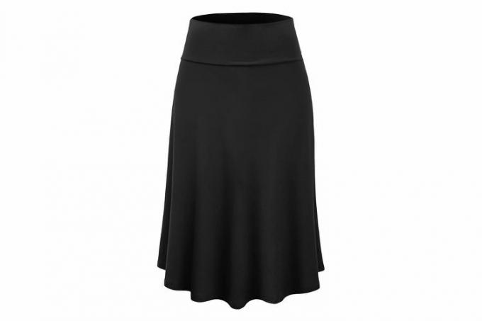 Oktober Amazon Prime Day Lock and Love Solid Ombre Lightweight Flare Midi Pull On Closure-skjørt