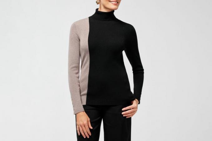 Black Friday Chicos ECOVERO Neutral Colorblock Turtleneck-genser