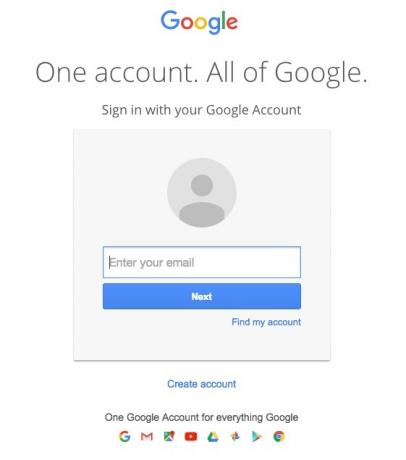 Google Mail-hjemmesiden