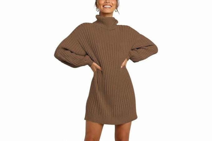 Amazon ANRABESS Oversized gensere Kjole for kvinner Turtleneck Batwing 