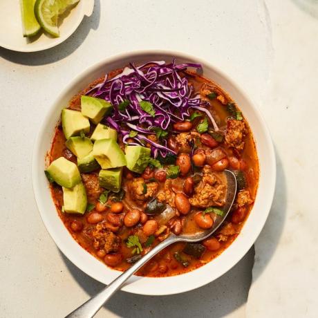 Krydret Chorizo-og-Pinto bønnesuppe