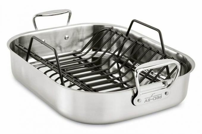 Amazon All-Clad Specialty Rustfritt stål Roaster og Nonstick-stativ