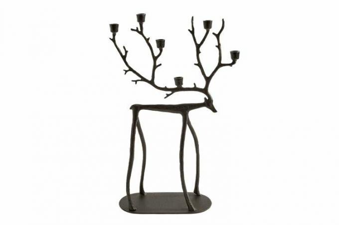 Pottery Barn Bronse Sculpted Reindeer Candleholder Centerpiece