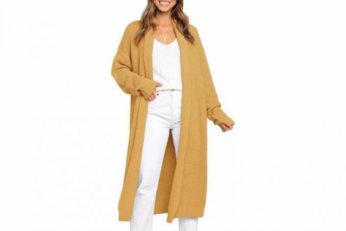 Oktober Amazon Prime Day LILLUSORY Oversized Slouchy Knit Chunky Genserjakke med åpen front for kvinner med lommer